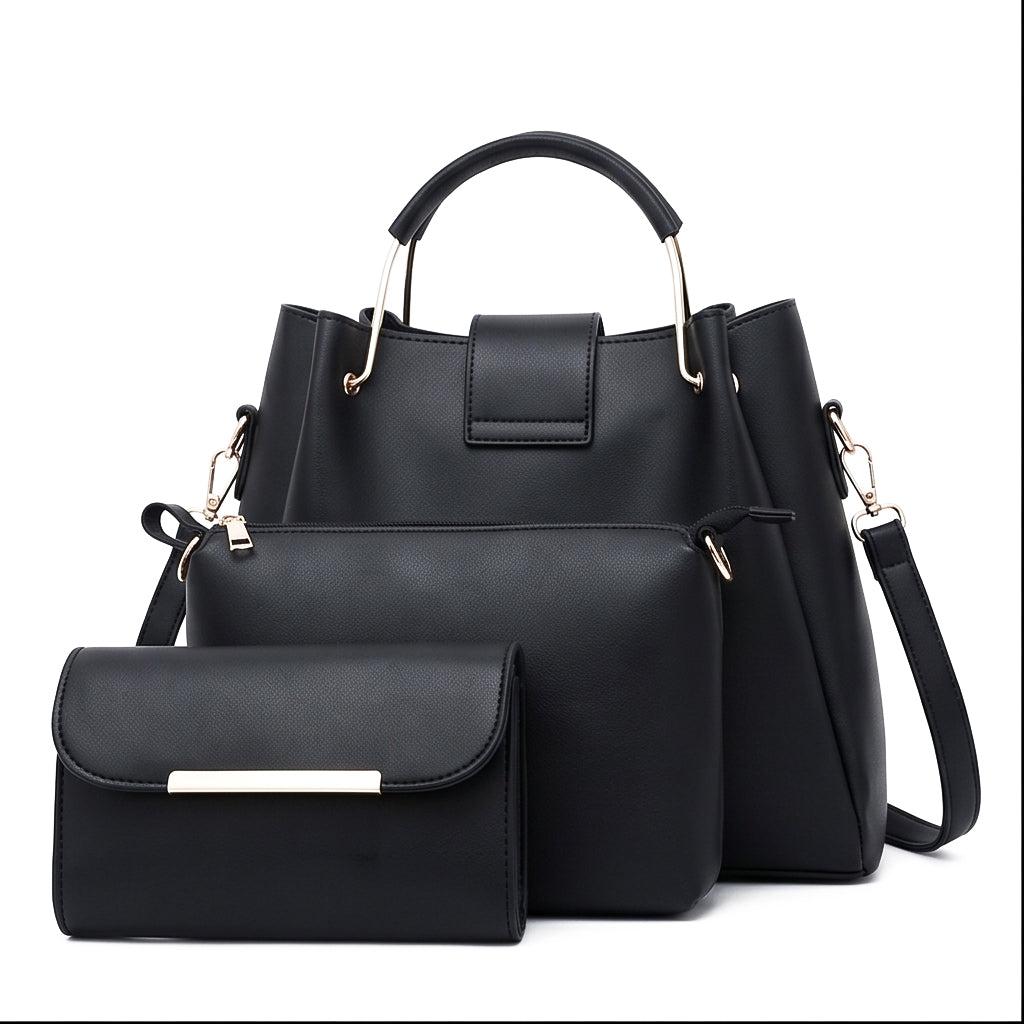 Alexa 3 Pcs Black Crossbody Bag
