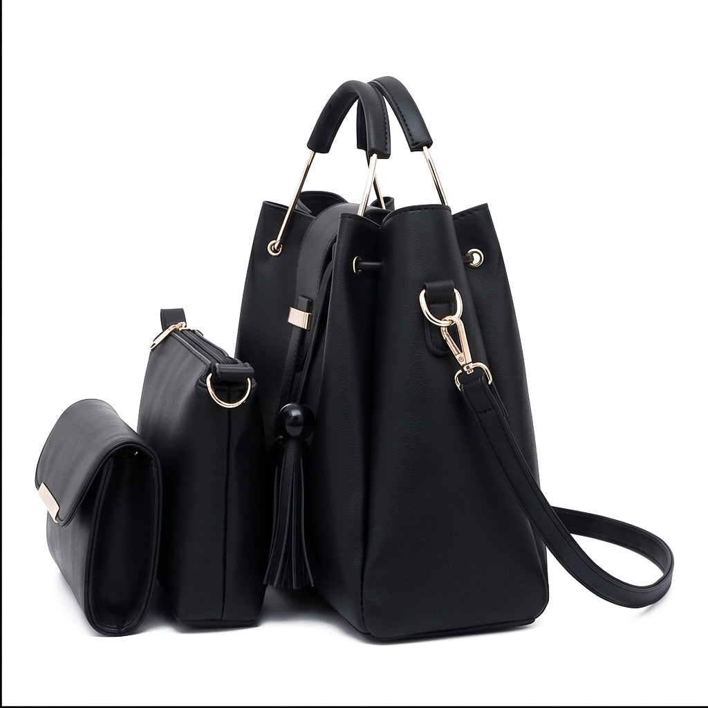 Alexa 3 Pcs Black Crossbody Bag