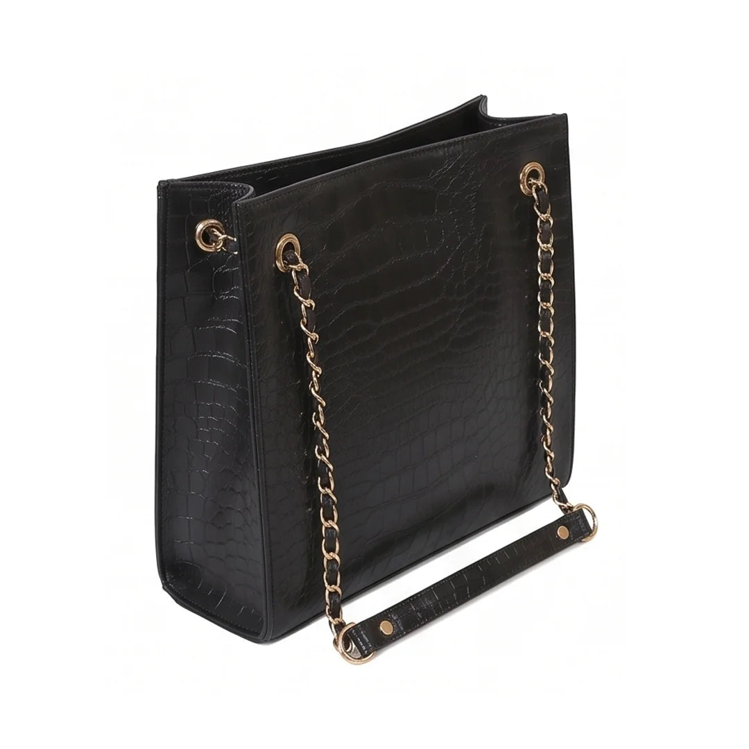 Crocodile Tote Black